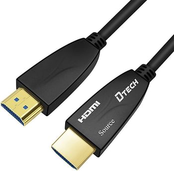 DTECH 32ft Fiber Optic HDMI Cable 4K at 60Hz 18Gbps HDR High Speed Subsampling 4:4:4 4:2:2 4:2:0 in-Wall Rated - 10 Meters