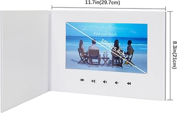 LUGULAKE 10" Video Card LCD Digital Screen Greeting Card Video Photo Frame For Christmas, Anniversary - white