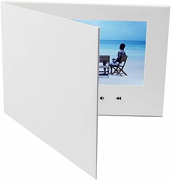 LUGULAKE 10" Video Card LCD Digital Screen Greeting Card Video Photo Frame For Christmas, Anniversary - white