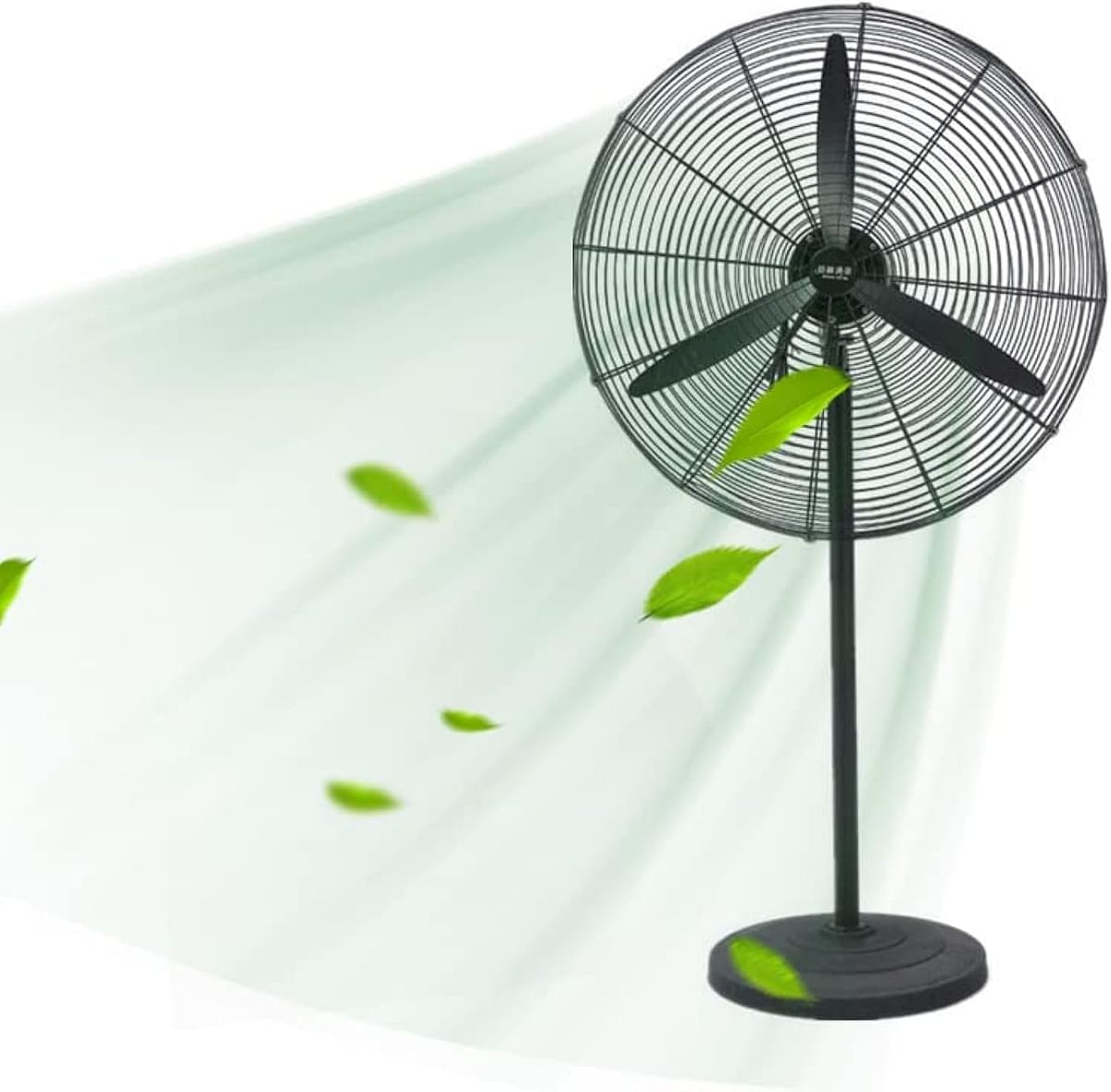 SUNRISE Industrial Fan, Stand Fan, High Velocity Metal Stand Fan, Heavy Duty Industrial Use 3 Speed With Aluminum High Speed Blades for Warehouse Open-Air Restaurant And Factory (20inch，80W)