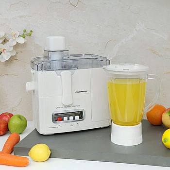 Olsenmark 600W 4-in-1 Food Processor & Juicer - Multifunctional Smoothie Maker Juicer Compact Electric Blender Chopper & Grinder - 1.5L Jug 2-Speed Pulse Function for Ice Crusher