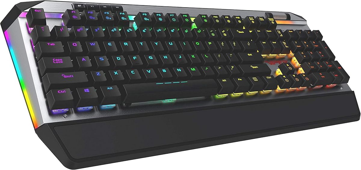 Patriot Viper Gaming V765 Mechanical Rgb Illuminated Gaming Keyboard W/Media Controls - Kailh Box Switches, 104-Standard Keys, Removable Magnetic Palm Rest