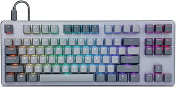 DROP CTRL Mechanical Keyboard — Tenkeyless TKL (87 Key) Gaming Keyboard Hot-Swap Switches Programmable Macros RGB LED Backlighting USB-C Doubleshot PBT Aluminum Frame Barebones Gray