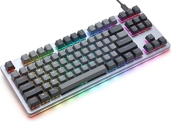 DROP CTRL Mechanical Keyboard — Tenkeyless TKL (87 Key) Gaming Keyboard Hot-Swap Switches Programmable Macros RGB LED Backlighting USB-C Doubleshot PBT Aluminum Frame Barebones Gray