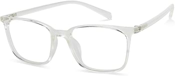 LENSKART BLU Zero Power Bluecut & Antiglare Computer Eyeglasses Transparent Full Rim Square For Men & Women LB E13526, M