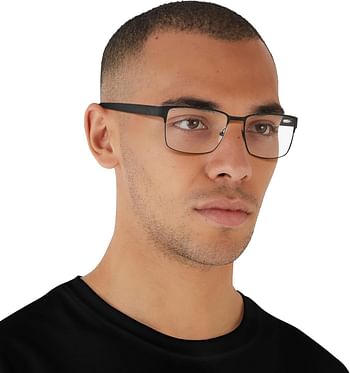 AX Armani Exchange Men's Ax1019 Metal Square Prescription Eyeglass Frames