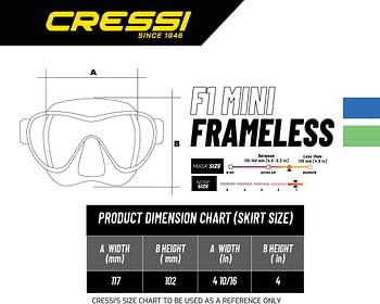 Cressi F1 Small Kids Frameless Diving and Snorkeling Mask