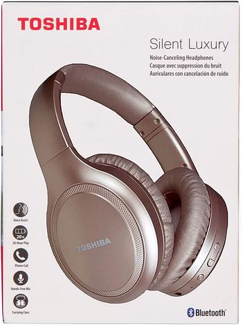 TOSHIBA Rze-BT1200H (PN) Noise Cancelling Over-Ear BT Headphones with Microphone - Rose Gold