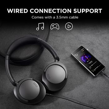 1More HC905 SonoFlow Wireless Active Noise Cancelling Headphones With 5 ENC Mics For Clear Calls Deep Bass Bluetooth 5.0 - Black