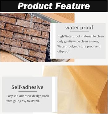 TWSOUL 3D Wall Panels, 9.6sq.ft Brick Wall Self Adhesive, Removable Wallpaper Waterproof PVC Foam Paintable for Bedroom Living Room Kitchen TV Wall Decoration, 11.8 * 11.8inch, 10 Pack - Brown Brick