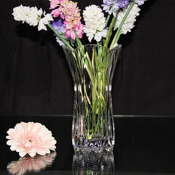 Slymeay Flower Vase Large Size Phoenix Tail Shape Thickened Crystal Glass for Home Decor, Wedding or Gift - 10" High x5 Wide,with Color Box