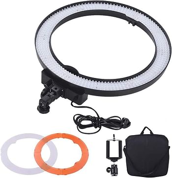 Andoer LA-650D 5500K 36W Ring Digital Photographic Studio Light with 600 LED Lights Stepless Adjustment W/Color Filters and Bag for Photographic Lighting Portrait Photography Live Show