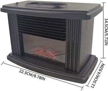 NANANA 1000w Residential Use Steel Overheat Protect, Realistic Log Flame Stove Portable Space Heater Freestanding Electric Fireplace (22x15x12cm)