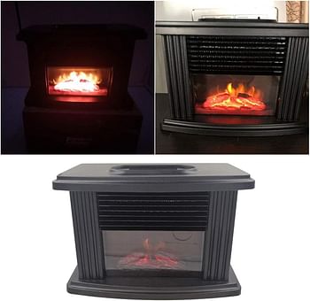 NANANA 1000w Residential Use Steel Overheat Protect, Realistic Log Flame Stove Portable Space Heater Freestanding Electric Fireplace (22x15x12cm)