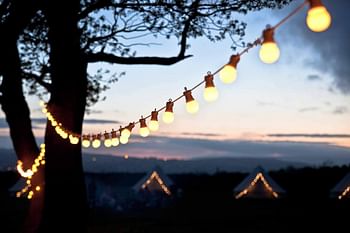 Outdoor Solar String Lights, 48ft/15m, 18 Pcs Solid Weatherproof LED Glass Bulbs with 4 Lighting Modes, Solar or USB Charging Powered, Fairy Light for Indoor and Outdoor Decoration. IDEER LIFE