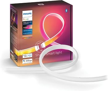 Philips Hue Gradient Light Strip 1m Extension. for Syncing with Entertainment, Media and Music. with Bluetooth. Works with Alexa, Google Assistant and Apple Homekit.