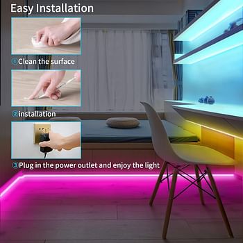 JESLED LED Light Strip, JESLED 5M Bluetooth RGB LED Strip Lights Kit with Remote, Sync to Music, App Controlled Color Changing SMD 5050 Rope Light for Kitchen Room Party Home DIY Decoration