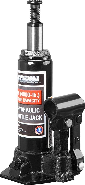 Torin Welded Hydraulic Car Bottle Jack for Auto Repair and House Lift, 2 Ton, with Case