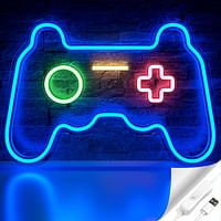 Game Neon Sign (16 x 11inch), Acrylic Board Led Neon Light Gamepad Controller Neon Signs Gaming Wall, Hanging Neon Light for Bedroom Children Game Room Interior Decoration