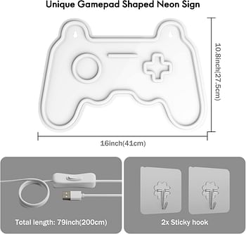 Game Neon Sign (16 x 11inch), Acrylic Board Led Neon Light Gamepad Controller Neon Signs Gaming Wall, Hanging Neon Light for Bedroom Children Game Room Interior Decoration