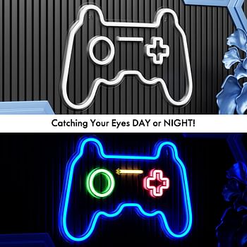 Game Neon Sign (16 x 11inch), Acrylic Board Led Neon Light Gamepad Controller Neon Signs Gaming Wall, Hanging Neon Light for Bedroom Children Game Room Interior Decoration