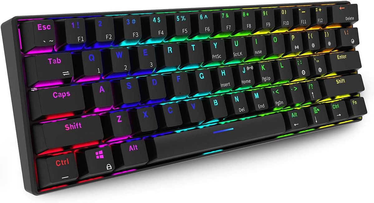 RK Royal Kludge RK61 RGB Mechanical Keyboard Tri-Mode Brown Switch - Black