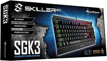 Sharkoon Skiller Sgk3 Bl Sharkoon Skiller Mech Sgk3 Illuminated Gaming Keyboard - Blue Switches- Skiller Sgk3 Bl