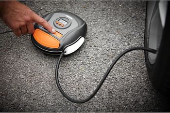 OSRAM TYREinflate 450, digital tire inflator, Auto-stop, Memory, LED light, Backlit Display, portable air compressor cars, small vans, Max 100 PSI /5.5 BAR, air pump inflates tires in 2.5 min