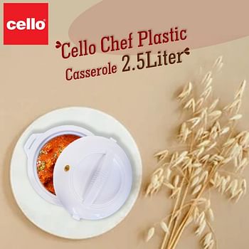 Cello Chef Deluxe Hot-Pot Insulated Casserole Food Warmer/Cooler, 2.5-Liter, Stainless Steel - White