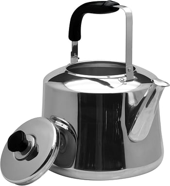 Raj Steel Tea Kettle, 10 Liter , Silver, ZTK010, Stove Top Tea Kettles , Hot Water Pot , Coffee Pot, Coffee Kettle