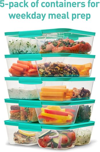 Sistema Container, Green, Clear, 5 x 870 ml, 59165