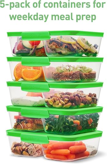 Sistema Container, Green, Clear, 5 x 870 ml, 59165