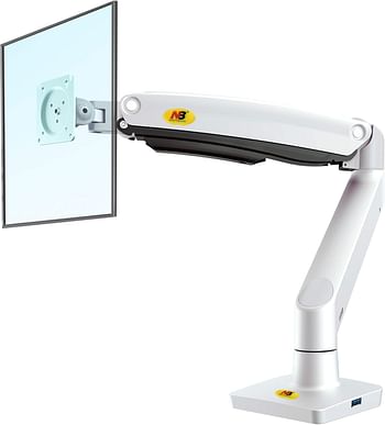 NB North Bayou Monitor Desk Mount Full Motion Swivel Monitor Arm with Gas Spring for 22"-35" Monitors from 6.6 to 19.8lbs White Monitor Stand（White）