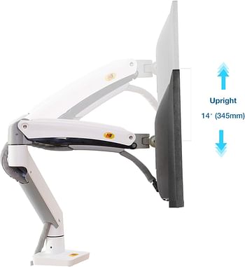 NB North Bayou Monitor Desk Mount Full Motion Swivel Monitor Arm with Gas Spring for 22"-35" Monitors from 6.6 to 19.8lbs White Monitor Stand（White）