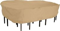 Classic Accessories Terrazzo Water-Resistant 106 Inch Rectangular/Oval Patio Table & Chair Set Cover