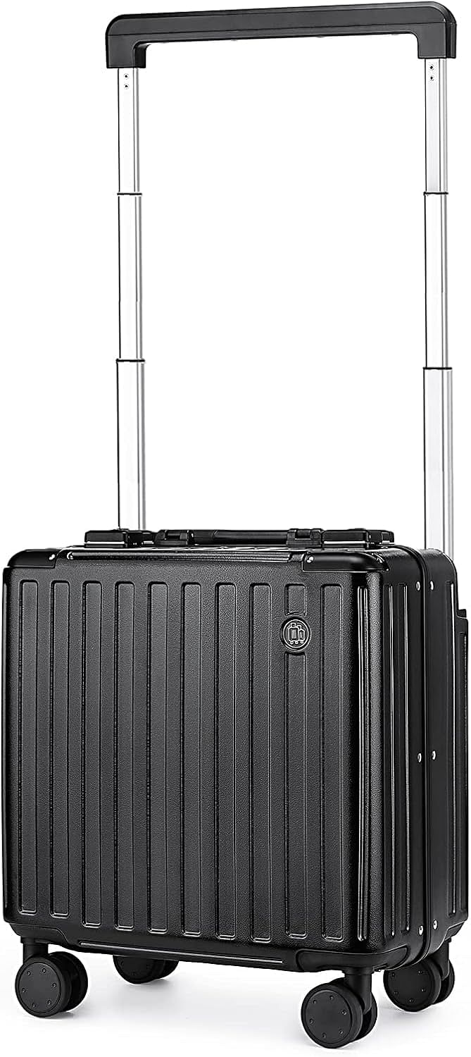 Somago Carry-On Luggage 18-Inch Hardside Spinner Lightweight Suitcase with TSA Lock, Black, carry-on 18-inch, Hardside Luggage With Spinner Wheels