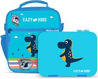 Eazy Kids Bento Boxes Wt Insulated Lunch Bag Combo- Dino Blue