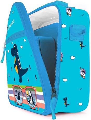 Eazy Kids Bento Boxes Wt Insulated Lunch Bag Combo- Dino Blue