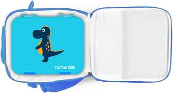 Eazy Kids Bento Boxes Wt Insulated Lunch Bag Combo- Dino Blue