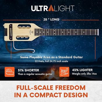 Traveler Guitar Ultra-Light Acoustic Acoustic-Electric Guitar, ULA MPS