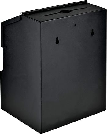 Mail Boss Comment Boss 8100 Locking Steel Suggestion Box - Key Drop Box - Collection Box - Donation Box - Ballot Box - with 25 Suggestion Cards (Black)