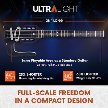 Traveler Guitar Ultra-Light Solid-Body Electric Guitar (ULES BKGMP)