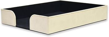 FIS® Executive Desk Set, Italian PU Materials, Set of 9 Pieces, Cream Color, Pack in Gift Box-FSDS172CR