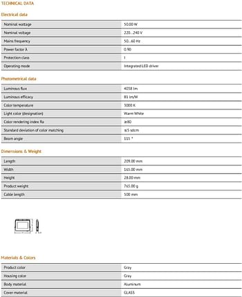 LEDVANCE LED Flood Light ECO 50W Warm White 4058075230897