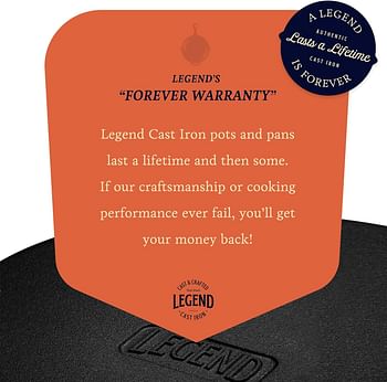 Legend Cast Iron Skillet Set of 3 6", 8" & 10" Cast Iron Frying Pan Set For Cooking Baking & Broiling On Induction Electric Gas & In Oven Lightly Pre-Seasoned Cookware Gets Better with Each Use