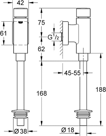 GROHE Rondo Flush Valve For Urinal 37339000