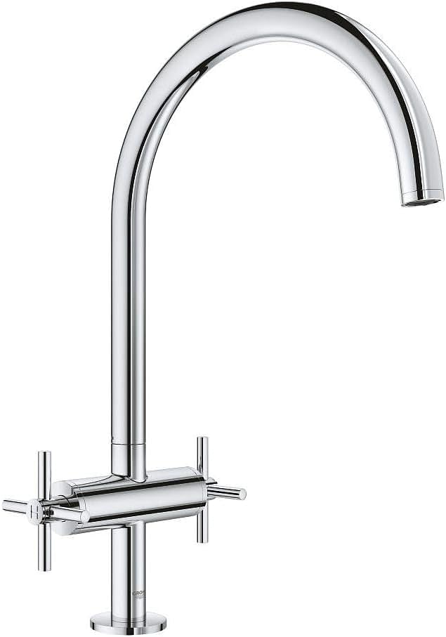 GROHE Atrio Two handle sink mixer 1/2" | C-Spout | Selectable Swivel Area : 0° / 150° / 360° | Easy to Install | Chrome | 30362000