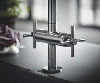 GROHE Atrio Two handle sink mixer 1/2" | C-Spout | Selectable Swivel Area : 0° / 150° / 360° | Easy to Install | Chrome | 30362000