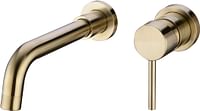 TRUSTMI Brass Basin Mixer Tap Wall-Mounted Concealed Bathroom Sink Faucet, Brushed Gold