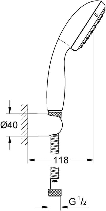 GROHE Shower and Bathroom Fixtures, Hand with 3-sprays Wall Holder - Tempesta 100 Collection , 2780310E